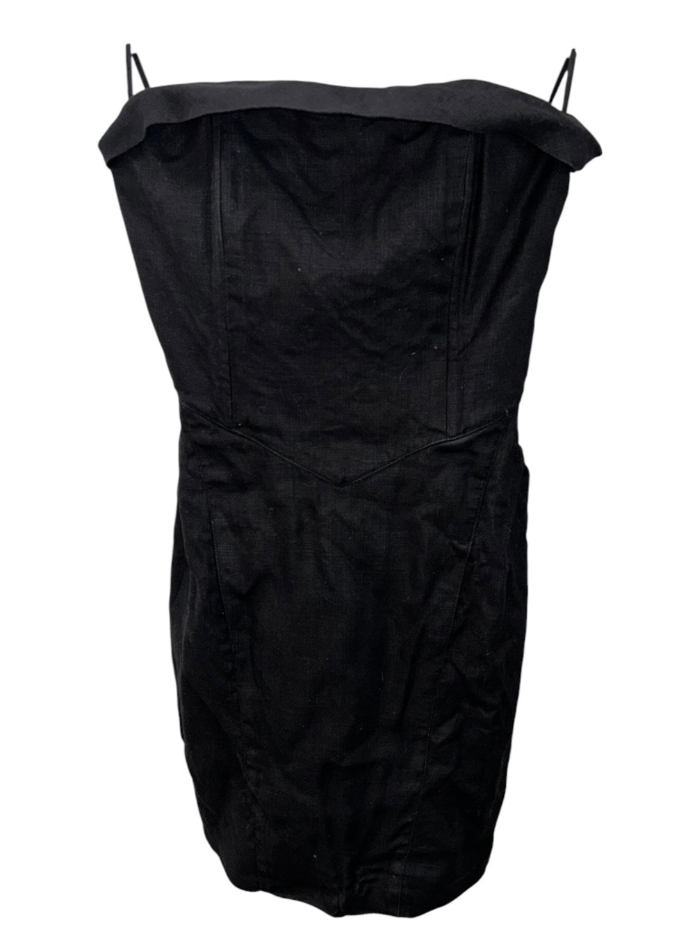 Karl Lagerfeld Bergdorf Goodman blakc strapless cocktail dress 40 S